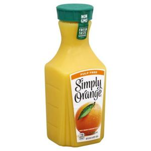 Simply Orange 100% Juice, Orange, Pulp Free