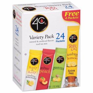 4C Tea 2 Go Iced Tea Mix, Sugar Free, Variety Pack