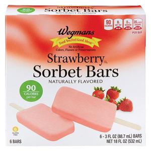 Wegmans Strawberry Sorbet Bars, 6 Bars