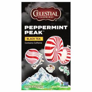 Celestial Seasonings Black Tea, Peppermint Peak, Tea Bags