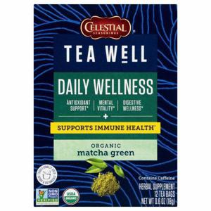 Celestial Seasonings Tea Well Tea, Organic, Matcha Green, Daily Wellness, Tea Bags