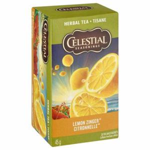 Celestial Seasonings Herbal Tea, Lemon Zinger, Citronelle, Caffeine Free, Tea Bags