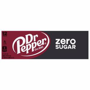 Dr Pepper Soda, Zero Sugar, 12 Pack