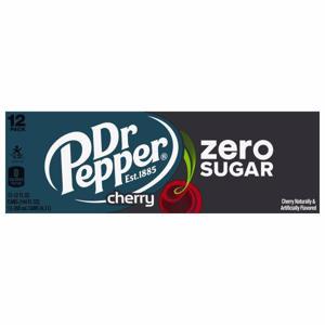 Dr Pepper Soda, Zero Sugar, Cherry, 12 Pack