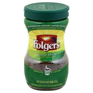 Folgers Coffee, Instant Crystals, Classic Decaf