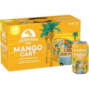 GOLDEN ROAD BREWING Mango Cart Wheat Ale Craft Beer,  15/12 oz cans