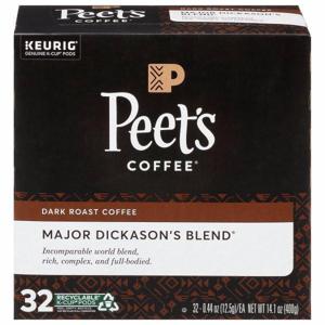 Peet's Coffee Coffee, Dark Roast, Major Dickason’s Blend, K-Cup Pods, 32 Pack