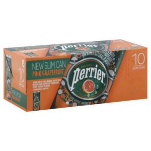 Perrier Sparkling Water, Natural Mineral, Pink Grapefruit, Slim Can