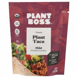 Plant Boss Meatless Crumbles, Plant Taco, Organic, Mild