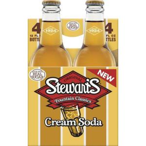 Stewart's Stewart's Cream Soda Made with Sugar Cream Soda, Original, 4 Pack