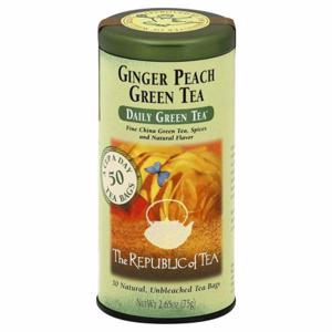 The Republic of Tea Green Tea, Daily, Ginger Peach, Tea Bags