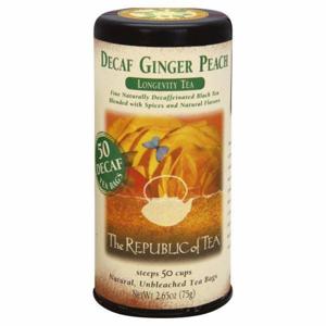 The Republic of Tea Black Tea, Longevity, Ginger Peach, Decaf, Bags