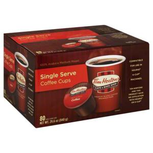 Tim Hortons Coffee, Medium Roast, Original Blend, K-Cup Pods, 80 Pack