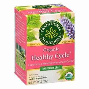 Traditional Medicinals Herbal Supplement, Organic, Raspberry Leaf, Healthy Cycle, Tea Bags