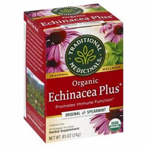 Traditional Medicinals Herbal Supplement, Organic, Original with Spearmint, Echinacea Plus, Caffeine Free, Tea Bags