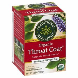 Traditional Medicinals Herbal Supplement, Organic, Original with Slippery Elm,Throat Coat, Tea Bags