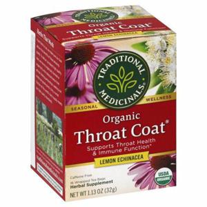 Traditional Medicinals Herbal Supplement, Organic, Lemon Echinacea, Throat Coat, Tea Bags