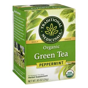 Traditional Medicinals Herbal Supplement, Organic, Green Tea, Peppermint, Tea Bags