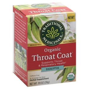 Traditional Medicinals Herbal Tea, Organic, Throat Coat, Eucalyptus, Wrapped Tea Bags