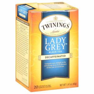 Twinings Black Tea, Lady Grey, Decaffeinated, Tea Bags