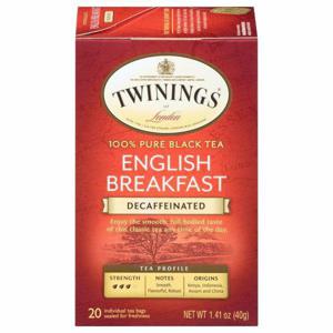 Twinings Black Tea, 100% Pure, English Breakfast, Decaffeinated, Tea Bags