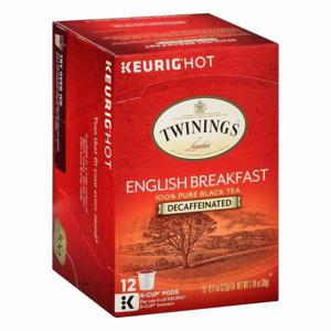 Twinings Black Tea, 100% Pure, English Breakfast, Decaffeinated, K-Cup Pods, 12 Pack