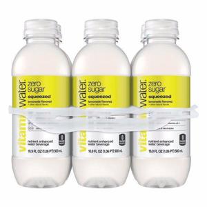 Vitamin Water Nutrient Enhanced Water Beverage, Zero Sugar, Squeezed Lemonade Flavored, 6 Pack