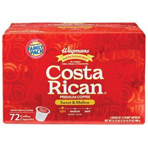 Wegmans Costa Rican Sweet & Mellow Light Roast Premium Single Serve Coffee Capsules, FAMILY PACK