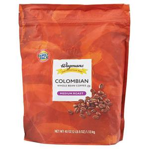 Wegmans Coffee, Whole Bean, Medium Roast, Colombian, FAMILY PACK