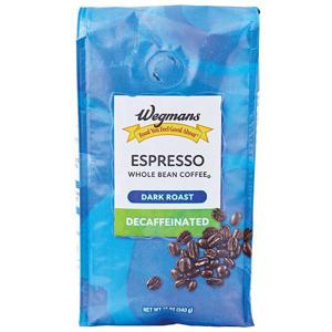 Wegmans Coffee, Whole Bean, Dark Roast, Espresso, Decaf