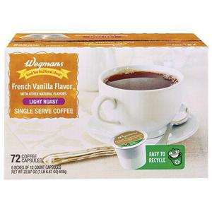 Wegmans Coffee Capsules, Vanilla Light Roast, Single Serve , FAMILY PACK