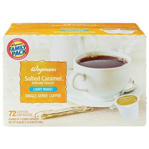 Wegmans Coffee Capsules, Salted Caramel, Light Roast, Single Serve, FAMILY PACK