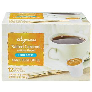 Wegmans Coffee Capsules, Salted Caramel, Light Roast, Single Serve