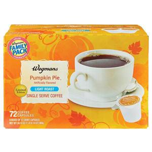 Wegmans Coffee Capsules, Pumpkin Pie, Light Roast, Single Serve, FAMILY PACK