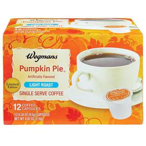 Wegmans Coffee Capsules, Pumpkin Pie, Light Roast, Single Serve