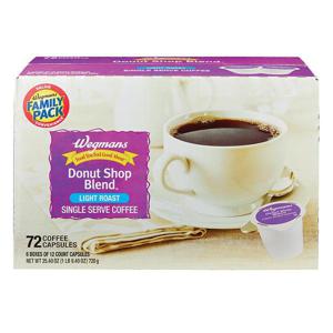 Wegmans Coffee Capsules, Donut Shop Blend, Light Roast, Single Serve