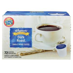 Wegmans Coffee Capsules, Dark Roast, Single Serve