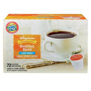 Wegmans Coffee Capsules, Breakfast Blend, Light Roast, Single Serve