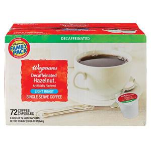 Wegmans Decaffeinated Hazelnut Single Serve Coffee Capsules, FAMILY PACK