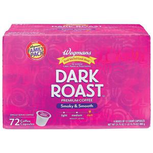 Wegmans Dark Roast Smoky & Smooth Premium Single Serve Coffee Capsules, FAMILY PACK