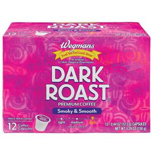 Wegmans Dark Roast Smoky & Smooth Premium Single Serve Coffee Capsules