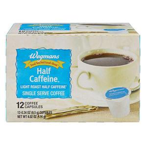 Wegmans Half Caffeine, Light Roast, Single Serve Coffee Capsules