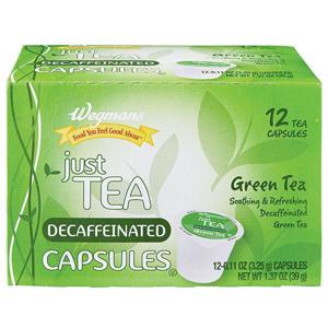 Wegmans Just Tea Tea, Green Decaffeinated, Capsules