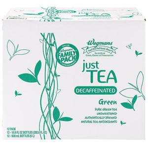 Wegmans Just Tea Tea, Green, Decaffeinated, 12 Pack, FAMILY PACK