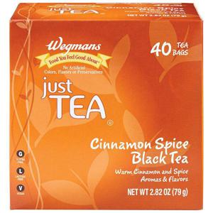 Wegmans Just Tea Tea Bags, Cinnamon Spice, Black Tea