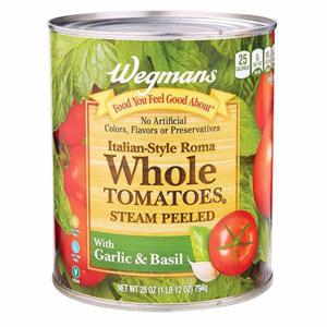 Wegmans Italian-Style Roma Whole Steam Peeled Tomatoes with Garlic and Basil