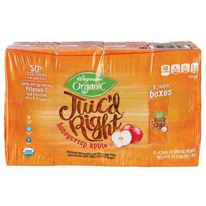 Wegmans Organic Juic'd Right, Honey Crisp Apple, Juice Boxes, 8 Pack