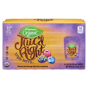 Wegmans Organic Juic'd Right, Triple Berry Juice Pouches