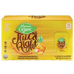 Wegmans Organic Juic'd Right, Mango Pineapple Passionfruit Juice Pouches