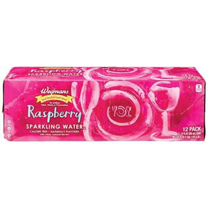 Wegmans Raspberry Sparkling Water, 12 Pack Cans